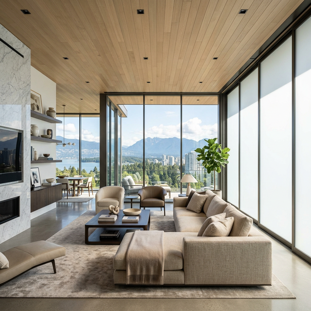 Cristal inteligente Vinilum en casa de lujo